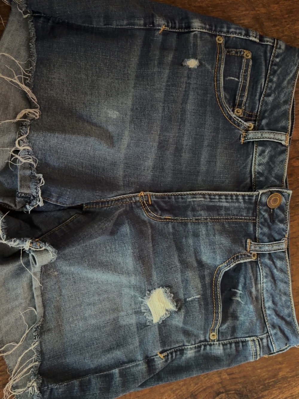 American Eagle Outfitters Blue Distressed Denim Cutoff Shorts